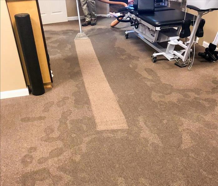 Water extraction from carpet.